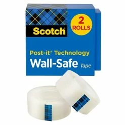 New ✔️ Clear Tape Scotch® Wall-Safe Tape, 3/4" X 22.22 Yds., 2 Rolls/Pack (813S6) 🥰