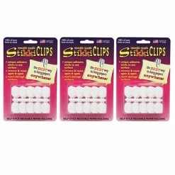 Promo 😉 Hooks & Hanging Strips StikkiWorks StikkiCLIPS™ Adhesive Clips, White, 30 Per Pack, 3 Packs (STK01420-3) ❤️