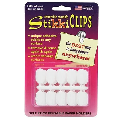 Promo 😉 Hooks & Hanging Strips StikkiWorks StikkiCLIPS™ Adhesive Clips, White, 30 Per Pack, 3 Packs (STK01420-3) ❤️ 2 Promo 😉 Hooks & Hanging Strips StikkiWorks StikkiCLIPS™ Adhesive Clips, White, 30 Per Pack, 3 Packs (STK01420-3) ❤️ - Image 2