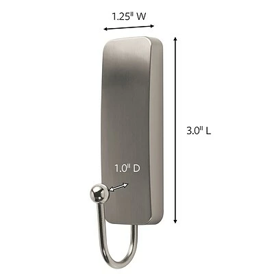Deals 👏 3M Command™ Adhesive Hooks Command™ Medium Brushed Nickel Hooks, 2 Hooks (17034BN-2ES) 🥰 2 Deals 👏 3M Command™ Adhesive Hooks Command™ Medium Brushed Nickel Hooks, 2 Hooks (17034BN-2ES) 🥰 - Image 2