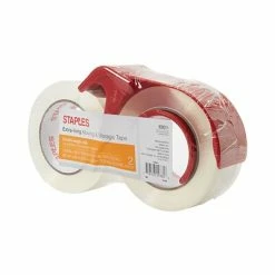 New 🔔 Packaging Tape Staples® Long Lasting Storage Packing Tape With Dispenser, 1.88" X 98 Yds, Clear, 2/Rolls (ST-A26-902DP3) 😉