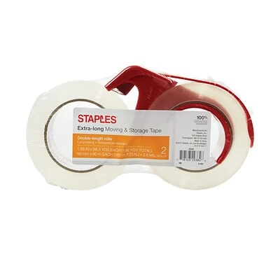 New 🔔 Packaging Tape Staples® Long Lasting Storage Packing Tape With Dispenser, 1.88" X 98 Yds, Clear, 2/Rolls (ST-A26-902DP3) 😉 2 New 🔔 Packaging Tape Staples® Long Lasting Storage Packing Tape With Dispenser, 1.88" X 98 Yds, Clear, 2/Rolls (ST-A26-902DP3) 😉 - Image 2