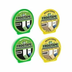 Outlet 🛒 Painters Tape FrogTape 1.41" X 60 Yds. Painter Tapes, Yellow/Green, 4/Pack (FROGPACKN-STP) 🥰
