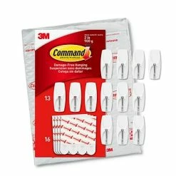 Discount 😍 Hooks & Hanging Strips Command® Medium Wire Hooks, White, 13 Hooks, 16 Strips/Pack (17065-13NA) 🧨