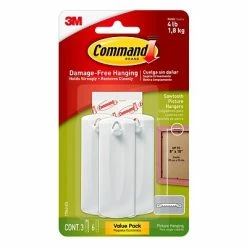 Discount 🎁 Command™ Picture Hanging And Poster Strips Command™ Sawtooth Picture Hanger, White, 3 Hangers (17042-ES) ⭐