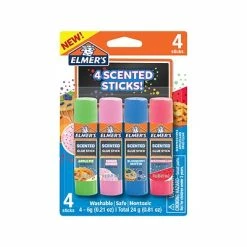 Best Pirce 👏 Elmer's Scented Permanent Glue Sticks, Assorted Colors, 4/Pack (2142958) 😍