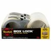 Deals ❤️ Tape Dispenser W Tape Scotch® Box Lock™ Shipping Packing Tape With Refillable Dispensers, Clear, 1.88 In X 54.6 Yd, 4 Rolls/Pack (3950-4RD) 👏