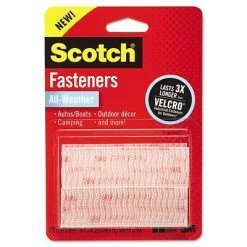 Discount 🤩 Hook And Loop Fastener Tape Scotch® All-Weather Fastener, 1" X 3", Clear, 1/Pack 🧨