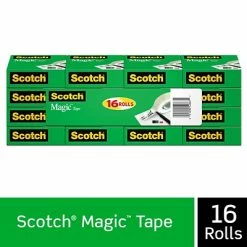 Cheap ✔️ Invisible Tape Scotch® Magic™ Tape Refill, Invisible, Write On, Matte Finish, 3/4" X 27.77 Yds., 1" Core, 16 Rolls (810K16) ⌛
