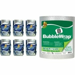 New 🥰 Acrylic Tape Duck 7 Piece Mailroom Bundle - HP260 Packing Tape Dispenser Rolls 6/Pack + 60' Bubble Wrap (DUCKPACKF-STP) 🧨
