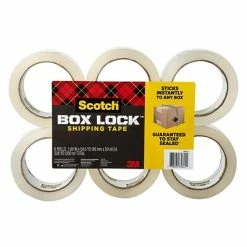 Budget 🧨 Hot Melt Tapes Scotch® Box Lock™ Shipping Packing Tape, Clear, 1.88 In X 54.6 Yd, 6 Rolls/Pack (3950-6) 😀