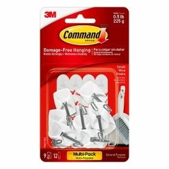 New 🌟 Command™ Adhesive Hooks Command™ Small Wire Hooks Value Pack, White, 9 Hooks (17067-9ES) 🔥