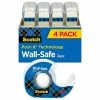 Best Sale 😉 Clear Tape Scotch® Wall-Safe Tape, 3/4" X 18.05 Yds., 4 Rolls/Pack (4183) 😍