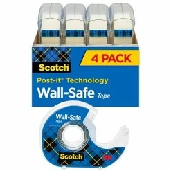 Best Sale 😉 Clear Tape Scotch® Wall-Safe Tape, 3/4" X 18.05 Yds., 4 Rolls/Pack (4183) 😍
