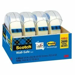Best Sale 😉 Clear Tape Scotch® Wall-Safe Tape, 3/4" X 18.05 Yds., 4 Rolls/Pack (4183) 😍 -Tape Fasteners & Adhesives Sales unnamed file 3326