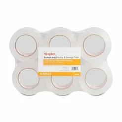 Outlet ⌛ Staples Acrylic Tape Moving And Storage Packing Tape, 1.88" X 109 Yds, Clear, 6/Pack (ST-A26-L6) ✨