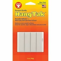 Hot Sale 🎁 Hooks & Hanging Strips Hygloss Hang-Tak Reusable Adhesive, White, 12/Pk (HYG6503) 😍