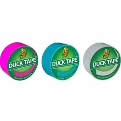 Flash Sale 😍 Duck Heavy Duty Duct Tapes, 1.88" X 20 Yds./1.88" X 15 Yds., Aqua/Dove Gray/Fluorescent Lilac, 3 Rolls/Pack (DUCKLAG-STP) 🌟