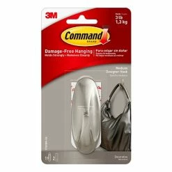 Best Pirce 🔔 Command™ Decorative Hooks Command™ Medium Designer Hook, Brushed Nickel (17081BN-ES) 👏