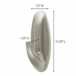 Best Pirce 🔔 Command™ Decorative Hooks Command™ Medium Designer Hook, Brushed Nickel (17081BN-ES) 👏 -Tape Fasteners & Adhesives Sales unnamed file 3509