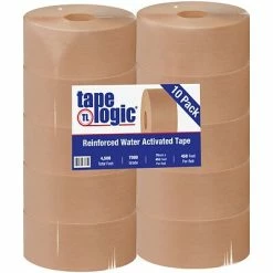 Cheap 🛒 Paper Tape Tape Logic® #7000 Reinforced Water Activated Tape, 70mm X 450', Kraft, 10/Case 💯