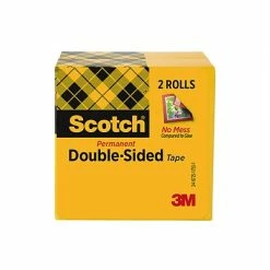 Flash Sale ⌛ Double Sided Clear Tape Scotch® Permanent Double Sided Tape Refill, 1/2" X 25 Yds.,1" Core, 2 Rolls (665-2PK) 💯