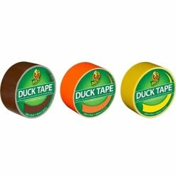 Best Pirce 😀 Duck Heavy Duty Duct Tapes, 1.88" X 20 Yds./1.88" X 15 Yds., Brown/Neon Orange/Yellow, 3 Rolls/Pack (DUCKBOY-STP) 🥰