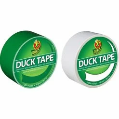 Hot Sale 😀 Duck Heavy Duty Duct Tapes, 1.88" X 20 Yds., Green/White, 2 Rolls/Pack (DUCKGW-STP) 🎉