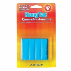 Flash Sale 👏 Hooks & Hanging Strips Hygloss HangTak Removable Adhesive, 2 Oz., Blue, 4/Pack 🎉