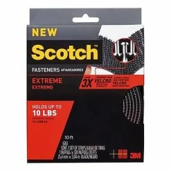 Best Pirce 💯 Mounting Tabs Scotch™ Extreme Strip Fasteners, Black, 2.5 Cm X 3.04 M (RF6761) 🧨