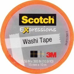 Wholesale 🔥 Scotch® Expressions Washi Tape, 0.59" X 10.91 Yds., Orange (C314-ORG-J) 👏