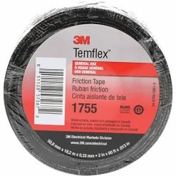 Discount 🧨 Electrical Tape 3M 1755 Cotton Friction Tape, 13 Mil, 3/4" X 60', Black, 10/Case (T964175510PK) 🤩