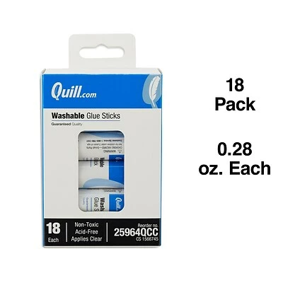Outlet 😉 Quill Brand Washable Glue Sticks, 0.28 Oz., White, 18/Pack (25964-QCC) ⌛ 1 Outlet 😉 Quill Brand Washable Glue Sticks, 0.28 Oz., White, 18/Pack (25964-QCC) ⌛