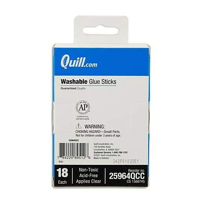 Outlet 😉 Quill Brand Washable Glue Sticks, 0.28 Oz., White, 18/Pack (25964-QCC) ⌛ 2 Outlet 😉 Quill Brand Washable Glue Sticks, 0.28 Oz., White, 18/Pack (25964-QCC) ⌛ - Image 2