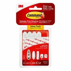 Best Pirce ⌛ Command™ Adhesive Refill Strips Command™ Refill Strips, White, 8 Small, 4 Medium, 4 Large Sets/Pack (17200-ES) 💯
