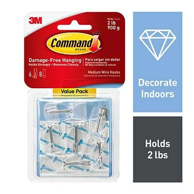 Flash Sale ⭐ Command™ Adhesive Hooks Command™ Clear Medium Wire Hook Value Pack, 6 Hooks (17065CLR-6ES) ❤️ 2 Flash Sale ⭐ Command™ Adhesive Hooks Command™ Clear Medium Wire Hook Value Pack, 6 Hooks (17065CLR-6ES) ❤️ - Image 2
