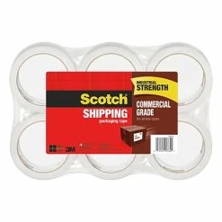 Deals ✔️ Packaging Tape Scotch® Commercial Grade Shipping Packing Tape, 1.88" X 54.6 Yds., Clear, 6 Rolls (3750-6) 🧨