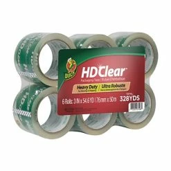 Coupon 😉 Acrylic Tape Duck® Brand 3 In. X 54.6 Yd. HD Clear™ Heavy Duty Packing Tape, Clear, 6-Pack (307352) ✨