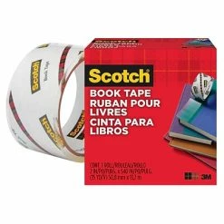 Best deal 😀 Clear Tape Scotch® Book Transparent Tape, 2" X 15 Yds., 3" Core, 1 Roll (845-200) 🔔