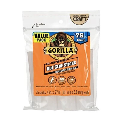 Hot Sale 💯 Glue & Glue Sticks Gorilla Glue Sticks, Clear/Opaque, 75/Pack (3027502) 🤩 1 Hot Sale 💯 Glue & Glue Sticks Gorilla Glue Sticks, Clear/Opaque, 75/Pack (3027502) 🤩