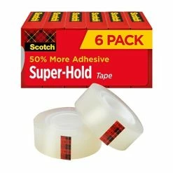 Flash Sale 🌟 Clear Tape Scotch® Super-Hold Tape Refill, Transparent, Crystal Clear Clarity Finish, 3/4" X 27.77 Yds., 1" Core, 6 Rolls (700K6) 🔥