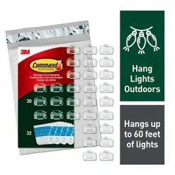 Best deal ✨ Hooks & Hanging Strips Command™ Outdoor Light Clips With Foam Strips, Clear, 30/Pack (17017CLRAW30NA) 🛒