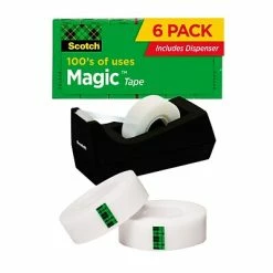 Best Sale 💯 Scotch® Magic™ Invisible Tape With Desktop Refillable Dispenser, 3/4" X 27.7 Yds., 6 Rolls (810KC38) 🤩