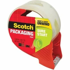 Outlet 😀 Tape Dispenser W Tape Scotch® Sure Start Shipping Packing Tape With Refillable Dispenser, 1.88" X 38.2 Yds., Clear (3450S-RD) 🧨