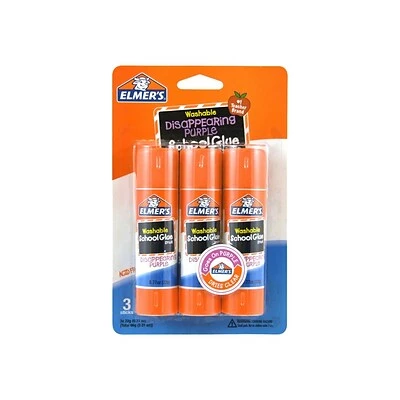 Outlet 👏 Elmer's School Washable Glue Sticks, 0.77 Oz., Purple, 3/Pack (E562) 🔔 1 Outlet 👏 Elmer's School Washable Glue Sticks, 0.77 Oz., Purple, 3/Pack (E562) 🔔
