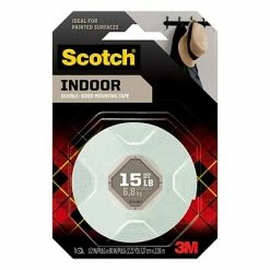 Brand new 🔥 Double Sided Foam Tape Scotch® Double-Sided Indoor Mounting Tape, 0.5 In X 2.2 Yds, White, 1 Roll/Pack (110S) 🤩