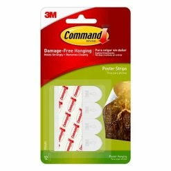 Buy 🎉 Command™ Picture Hanging And Poster Strips Command™ Poster Strips Value Pack, White, 12 Strips (17024ES) 🤩