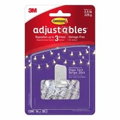 Coupon 😀 Command™ Adhesive Hooks Command™ Adjustables™ Repositionable Mini Fasteners, 14 Clips/Pack (17840CLR-14ES) ⭐