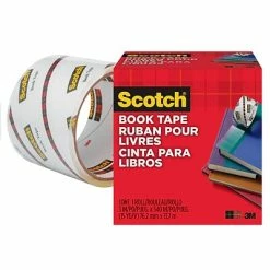 Best deal 🛒 Clear Tape Scotch® Book Transparent Tape, 3" X 15 Yds., 3" Core, 1 Roll (845-300) 😀