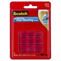 Deals ⌛ Mounting Tabs Scotch® Removable Mounting Squares, 11/16" X 11/16", Clear, 35/Pack 😍